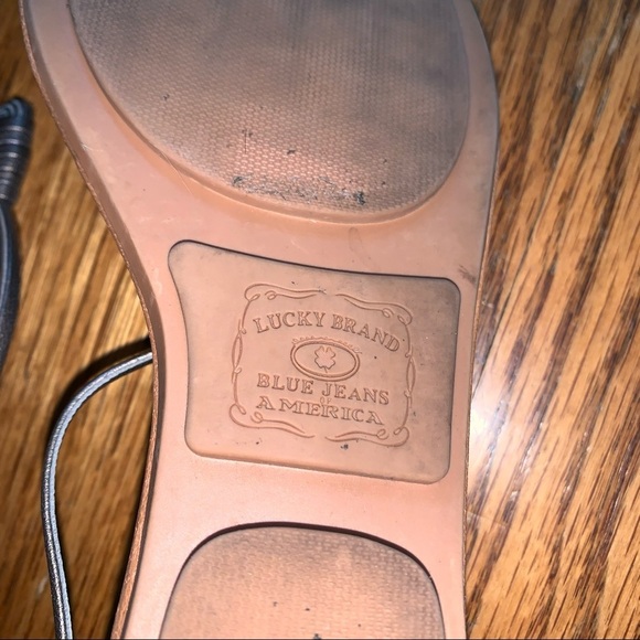 Lucky Brand Caryl Pewter Metallic Leather Sandals size 7 - Picture 7 of 7